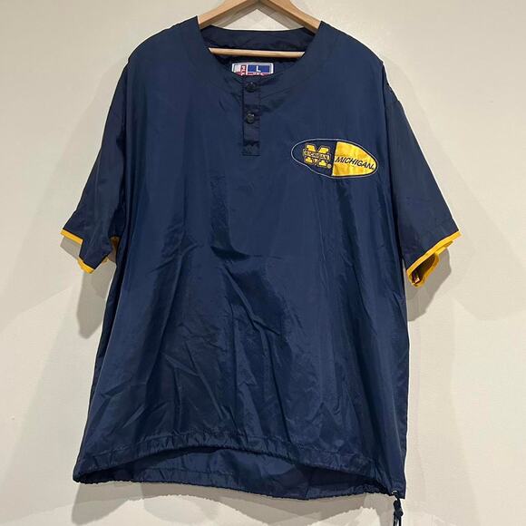 Vintage Michigan Wolverines Short Sleeve Windbreaker Jacket - Picture 1 of 7